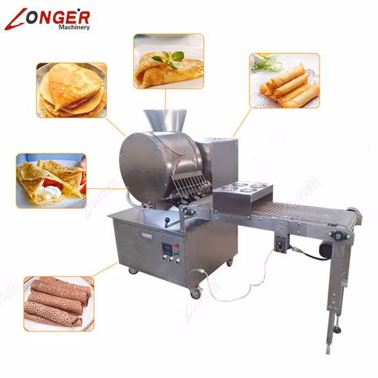 Factory Price Spring Roll Wrapper Making Machine/Injera Skin Maker/Crepe Tortilla Chapati Roti Machine