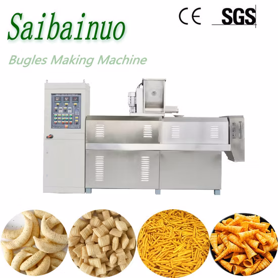 Frying Wheat Flour Snack Food Production Line Corn Doritos Tortilla Chips Processing Maker Plant Cone Bugles Snacks Food Making Machine