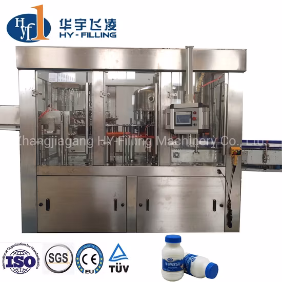 Rotary Automatic Filling Machine Yogurt Milk Full Automatic Dairy Beverage/ Yogurt/ Soybean Beverage Milk Drink Rinsing Filling Dairy Drink Machine