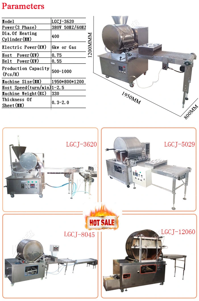 Factory Price Spring Roll Wrapper Making Machine/Injera Skin Maker/Crepe Tortilla Chapati Roti Machine